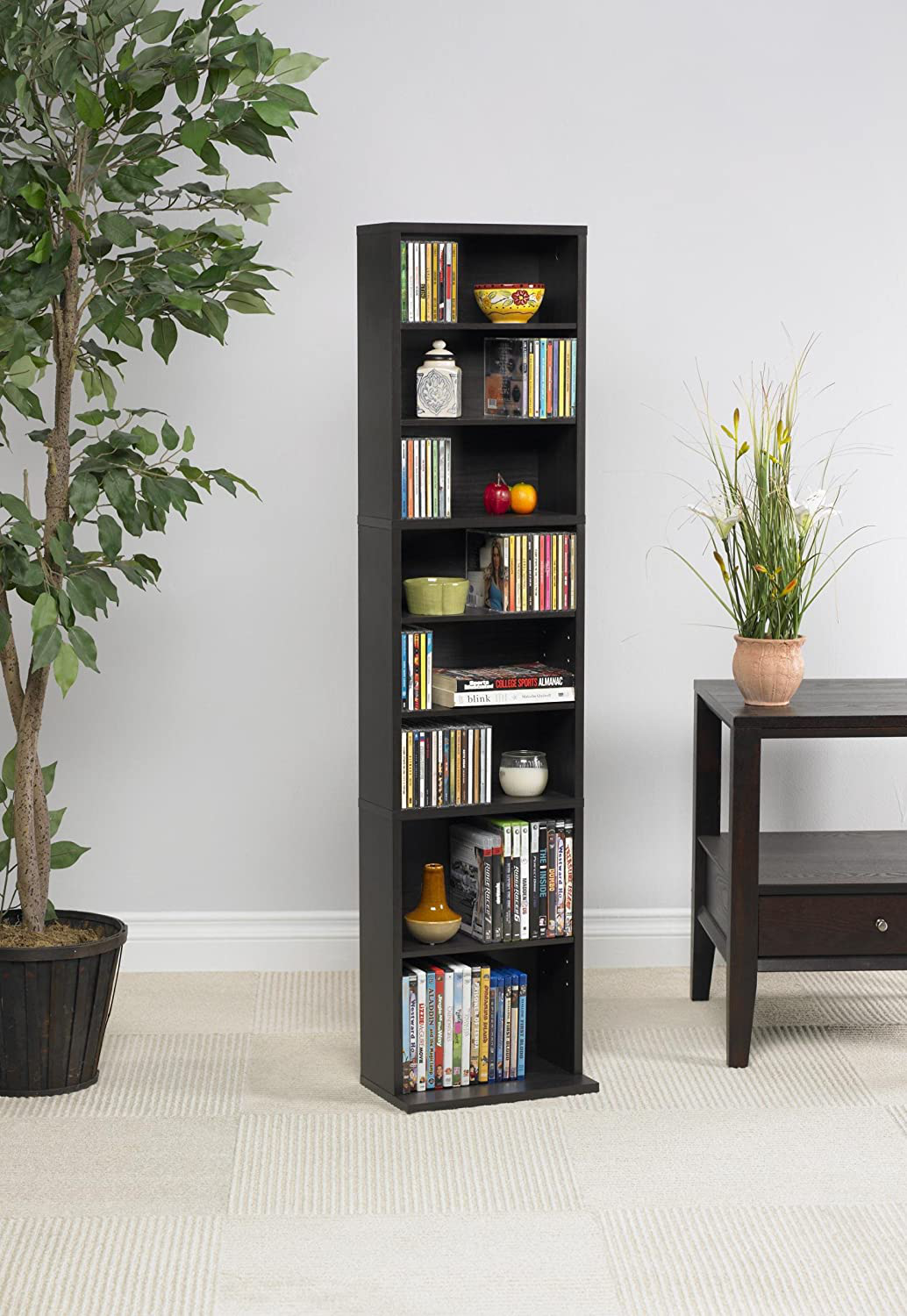 Tower Dvd Cd Media Book Rack Shelf Organizer