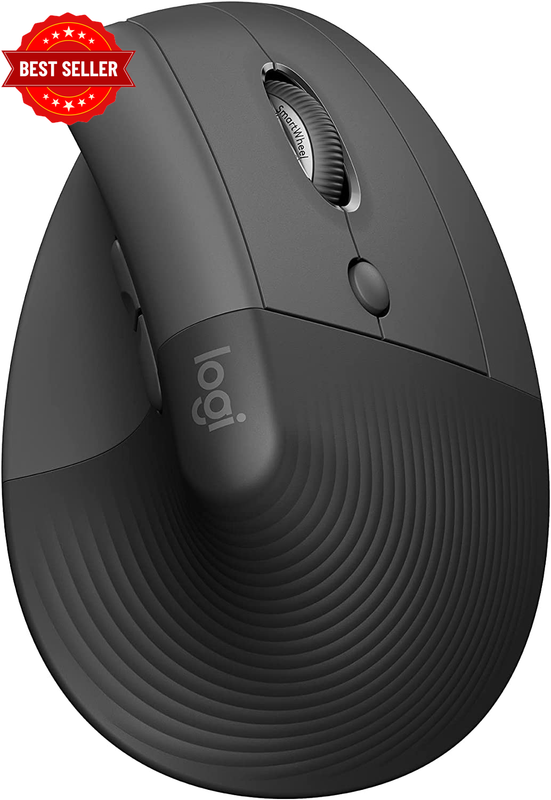 Lift Vertical Ergonomic Wireless Mouse, Right-Handed, Graphite