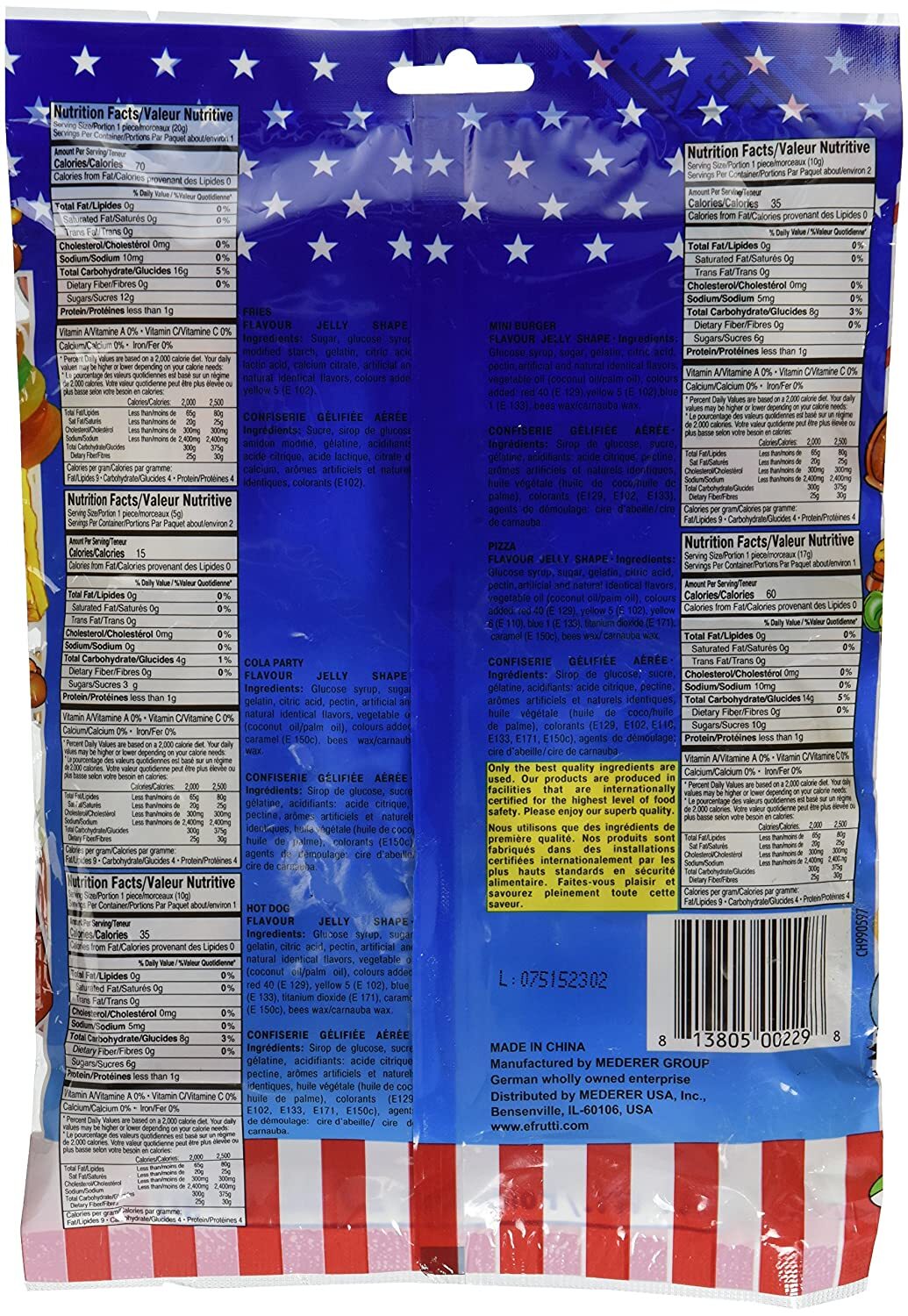 E Frutti Gummy School Lunch Bag  2.7 Oz  Burger Pizza Hot Dog Cola BB 1/19/24