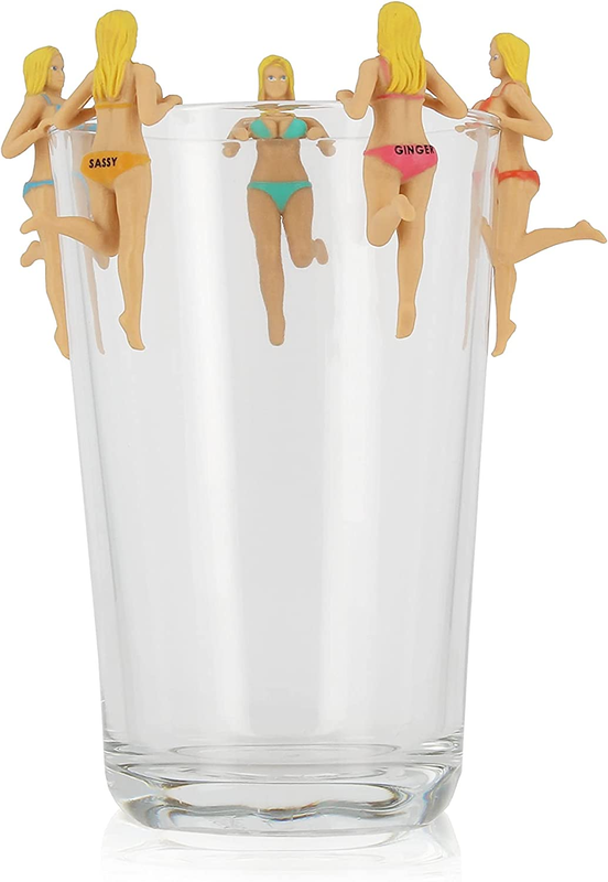 Bosom Buddies Cocktail/Wine Glass Markers, 6-Count