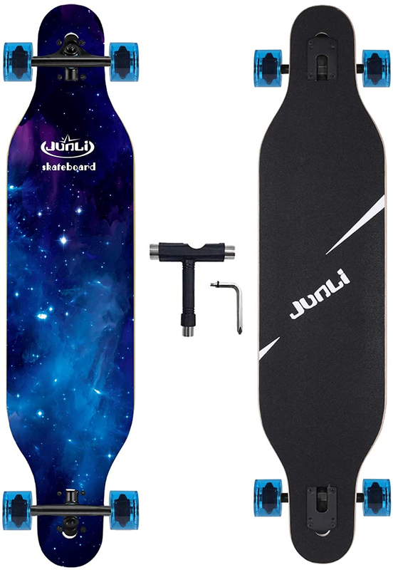 Junli 41 Inch Freeride Skateboard Longboard - Complete Skateboard Cruiser for Cr