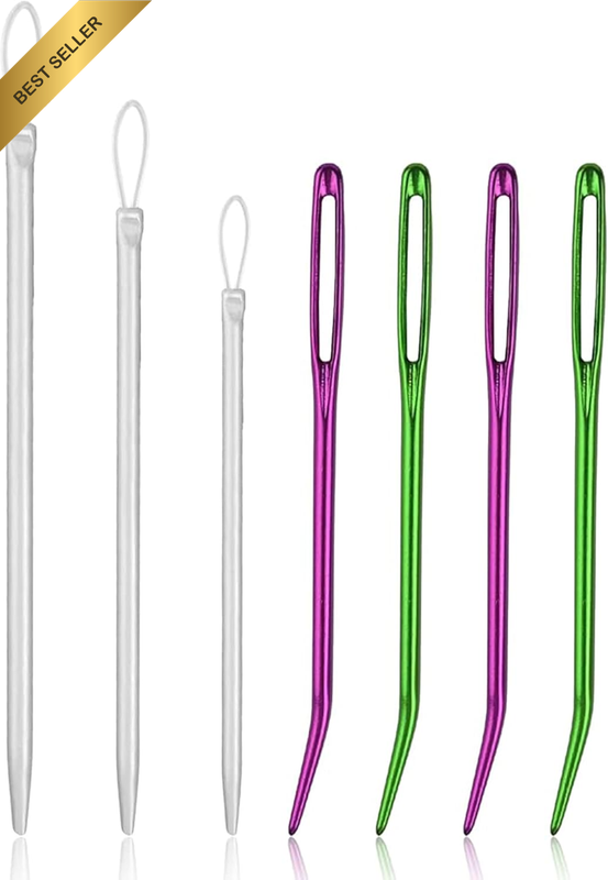 7-Piece Large-Eye Blunt Needle Set - Stainless Steel Tapestry Needles for Yarn D