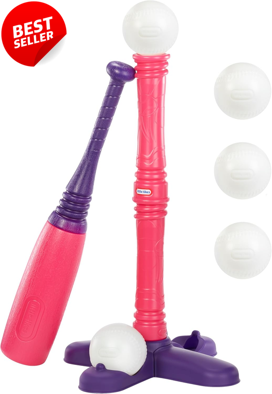 Pink T-Ball Set Toddler Baseball Trainer 5 Balls Ages 18+ Months - US