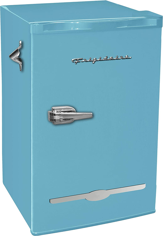 EFR376-BLUE 3.2 Cu Ft Blue Retro Bar Fridge with Side Bottle Opener