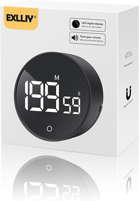 199 Minute Digital Kitchen Timer,Magnetic Visual Timer Large LED Display Positiv