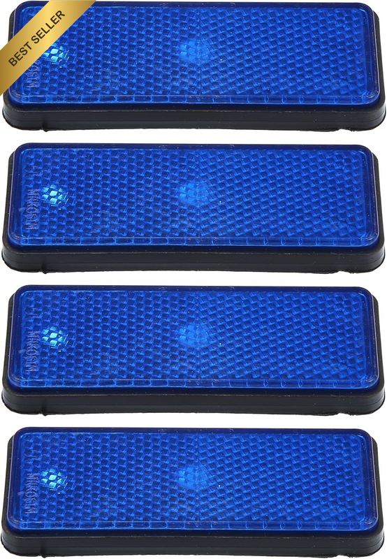 4 Pcs Universal Rectangle Shape Reflector for Motorcycle Garbage Cans Car Traile