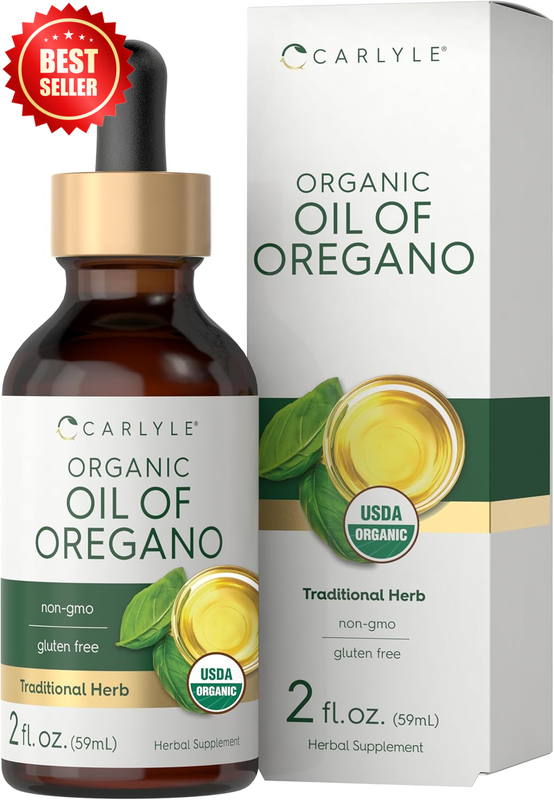Organic Oil of Oregano Liquid Drops 2 Fl Oz Vegan Herbal Supplement Non-GMO US  