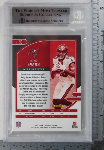 Mike Evens 2021 Panini Absolute HOBBY EXCLUSIVE #93 Beckett 9 Mint