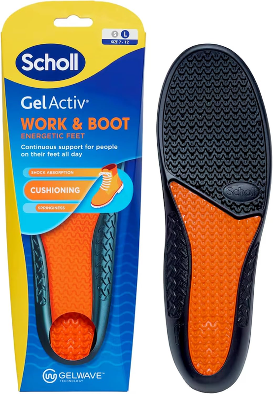 Scholl Gelactiv Work & Boot Insoles for Men and Women, All Day Comfort at Work,