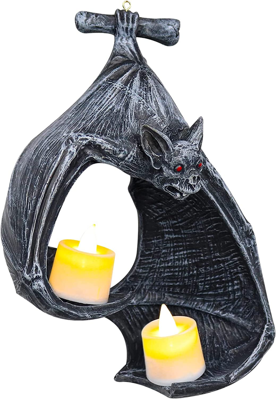 Bat Tealight Candle Holder Gothic Wall Sconce Figurine Holder Halloween Hanging