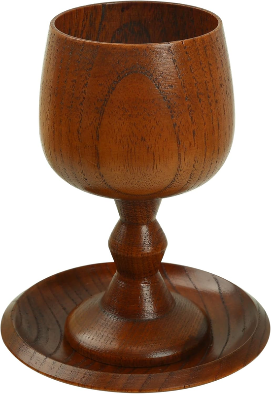 Chalice Cup Wooden, Communion Goblet with Tray & Gift Bag, Communion Chalice Woo