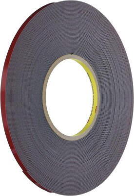 3M 06386 6386 Automotive Acrylic Plus Attachment Tape Black 1/4''x20 Yds--45 mil