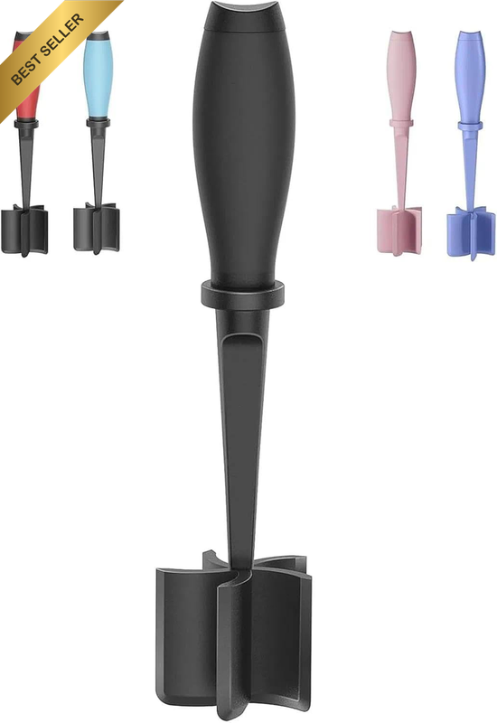 Mince Meat Masher, Mince Masher with 5 Curved Beveled Blades, Non Scratch Meat C