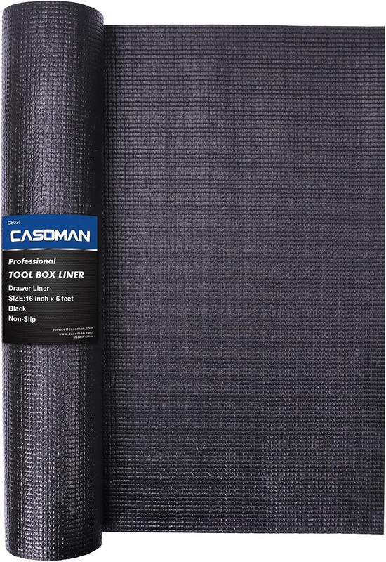 Professional Tool Box Liner and Drawer Liner, Black anti Slip Toolbox Matting, A