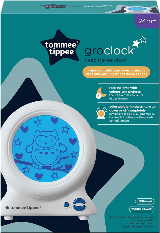 Groclock Sleep Trainer Clock |Alarm Clock and Nightlight for Young Children, USB