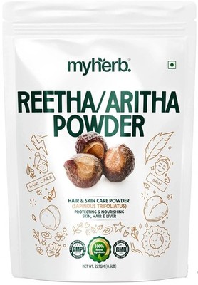 MYHERB Organic Aritha/Reetha Powder 227g 100% Pure Ayurvedic Face Skin Hair Care