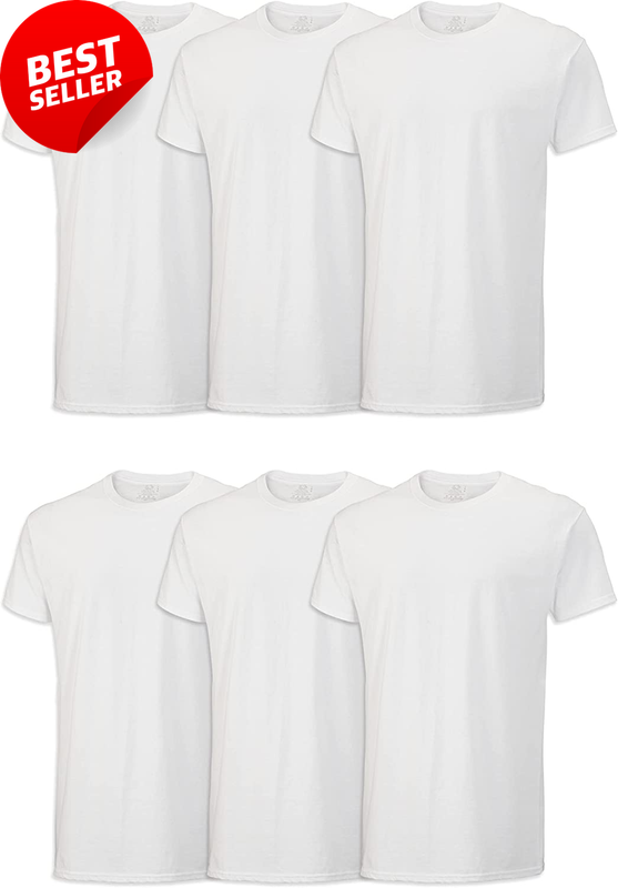 Men's Crew Tee Undershirts, Moisture-Wicking & Tag-Free, Big & Tall Available