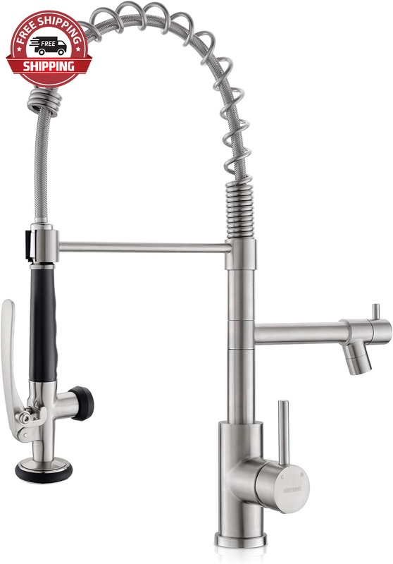 Kitchen Faucet with Pull down Sprayer, Kitchen Sink Faucet with Pot Filler Singl