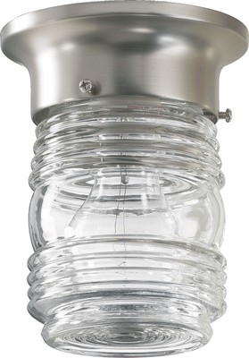 Quorum 5'' Outdoor Ceiling Light in Satin Nickel