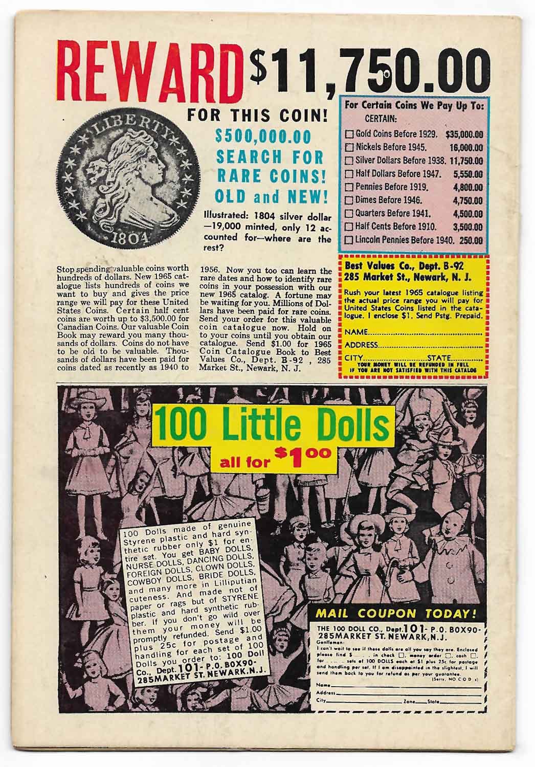 Secret Hearts #100 (Dec 1964, DC Comics) Amy Ames The Listening Heart Columnist