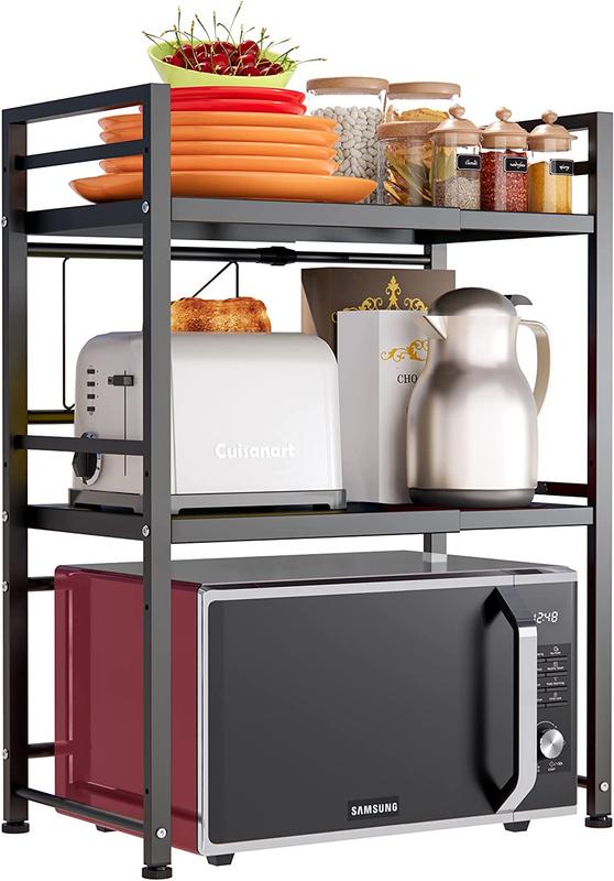 Microwave Oven Rack, Expandable Microwave Stand Countertop Kitchen Utensils Tabl