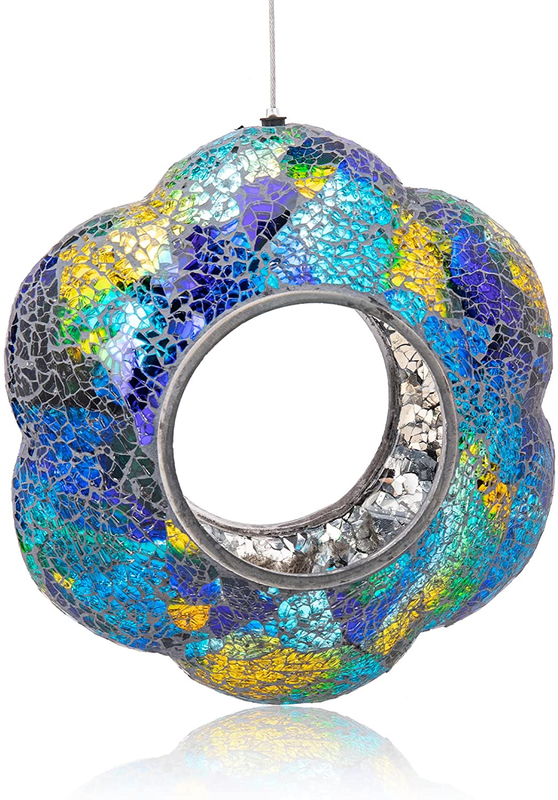 Mosaic Fly Through Bird Feeders For Outside Hanging With Round Shape