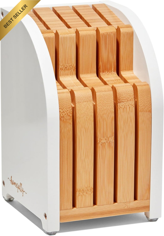 Homefully™ Bamboo Knife Block without Knives | Universal Slots to Fit Favourite