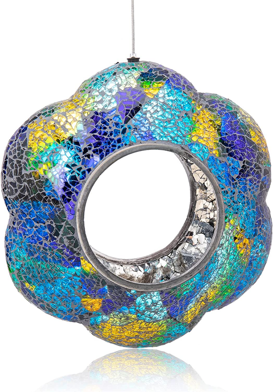 Mosaic Fly Through Bird Feeders For Outside Hanging With Round Shape
