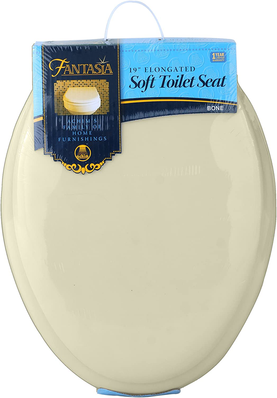 Soft Padded Toilet Seat Bone Vinyl Foam Cushion Elongated Oval Standard Bathroom