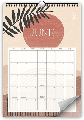 Aesthetic Boho Wall Calendar 2023 2024 Runs from June 2023 Until