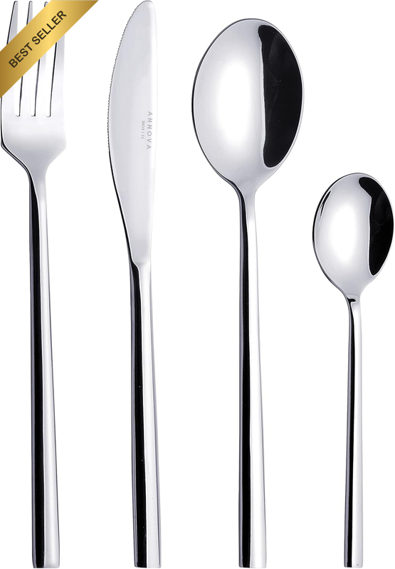 Forged SS Silverware Cutlery Flatware Set 24PC Service for 6 Dinner Dessert