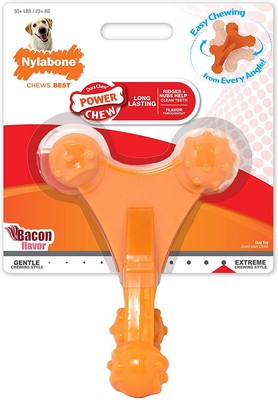 Nylabone Power Chew X-Large Bacon Flavored Axis Bone  Dogs over 50 lb - 10 Pack