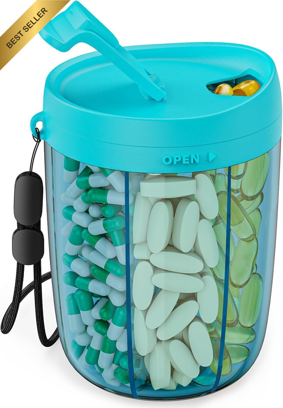 Large Pill Bottle Organizer, Supplement Organizer for Holding 6 Various Vitamins