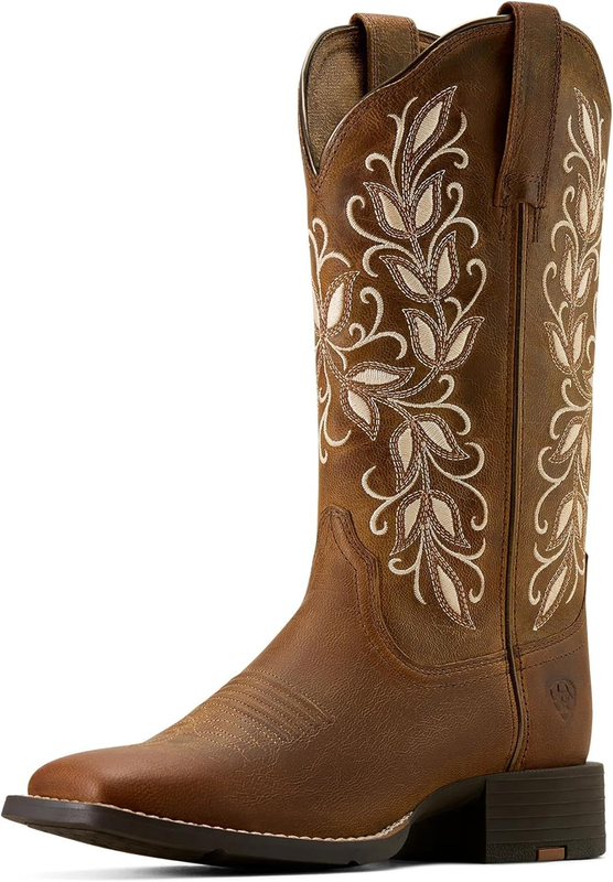 ARIAT womens Round Up Holly Wide Square Toe Western Boot