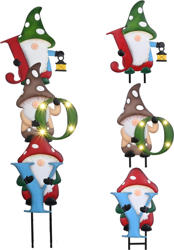 Outdoor Christmas Decorations Yard Stakes,Garden Gnome Christmas Ornaments with