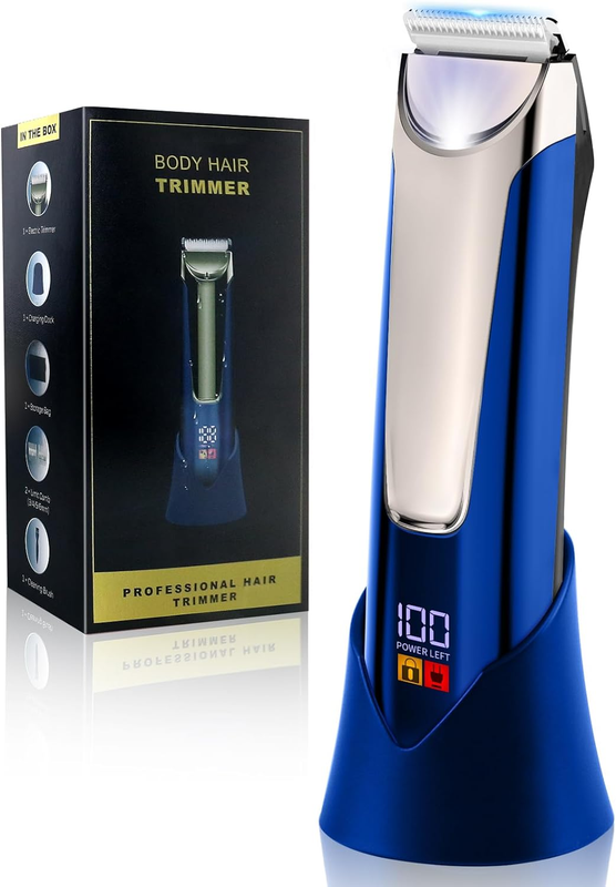 Electric Pubic Trimmer Hair Groomer: Body Shavers for Men - Waterproof Ball Groo