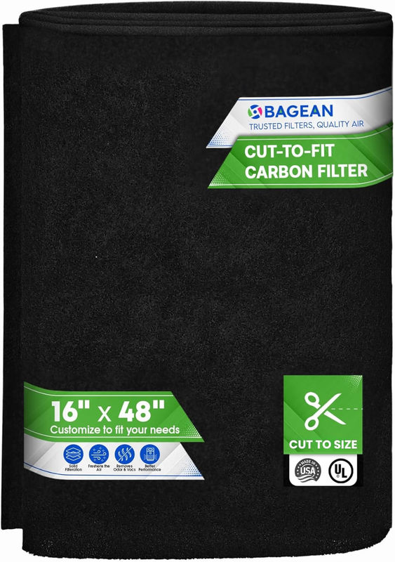 Cut to Fit Activated Carbon Filter Sheet 16” x 48” - Activated Carbon Air Filter