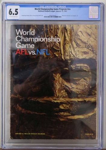 1967 World Championship Game Program CGC 6.5 ~ AFL vs NFL Super Bowl #1 Program
