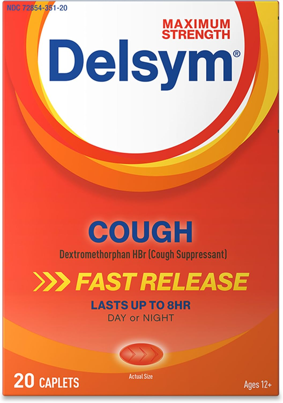 Maximum Strength Delsym Cough Suppressant Fast Release Caplets...