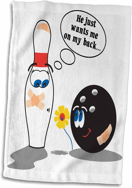 3D Rose Funny Bowling Ball and Pin Just Wants Me on My Back Innuendo Design Hand