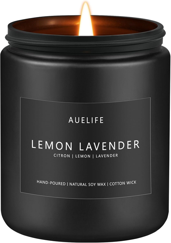 Lemon Lavender Candle | Scented Candles for Home, Aromatherapy Gifts - Soy Candles for Home Scented, Candle Gift for Women Men, Natural Fragrance -7Oz 50 Hours Long Burning