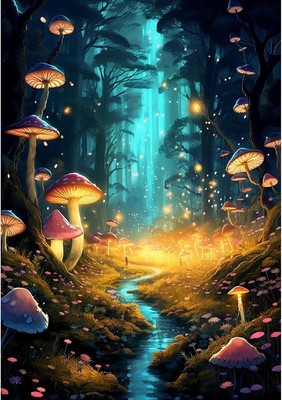 Ycydilirab Enchanted Glow Forest Diamond Painting for 12x16in, style 2 