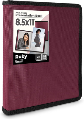 Dunwell Portfolio Folder for Artwork (Ruby) - 8.5 X 11 Binder Folder with Plasti
