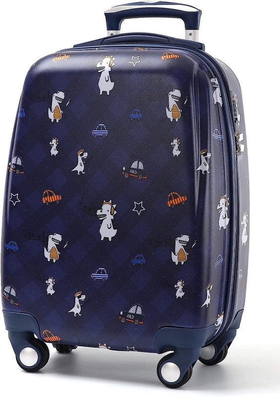 Kids Carry-On Rolling Suitcase w/ 4 Wheels -Hardshell Case f