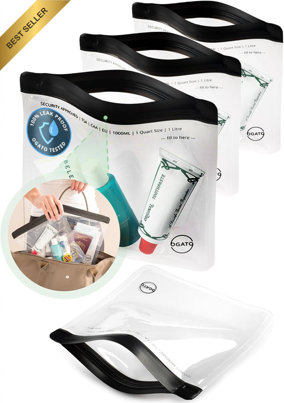 3Pcs - TSA Approved Toiletry Bag - Our Quart Size Clear Toiletry Bags Are Securi