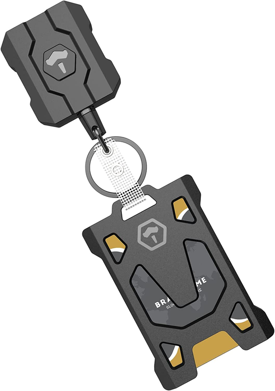Retractable Badge Holder Heavy Duty with Carabiner Reel Clip and Tactical ID Car