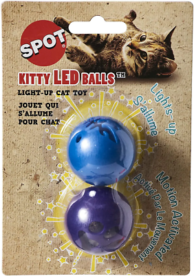SPOT Kitty LED Balls Light-Up Toy for Cats 2-Pack