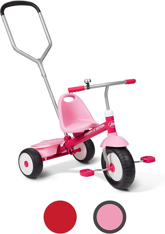 Deluxe Steer & Stroll Trike Kids Toddler Tricycle Pink Kids Bike Age 2-5 Years