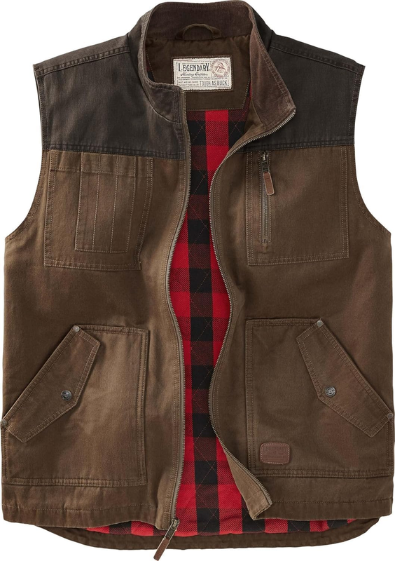 Legendary Whitetails mens Tough as Buck Vest for Men, Work Flannel Lined Hunting
