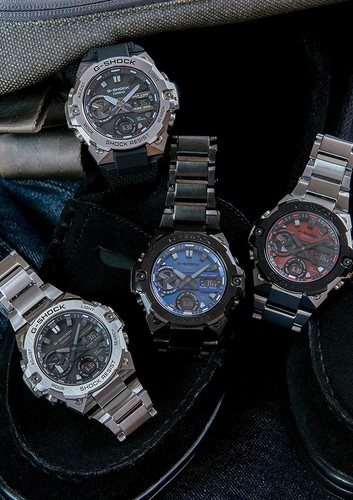 Pre-owned Casio G-shock Gst-b400-1ajf G-steel Carbon Core Guard Bluetooth Solar Men Watch